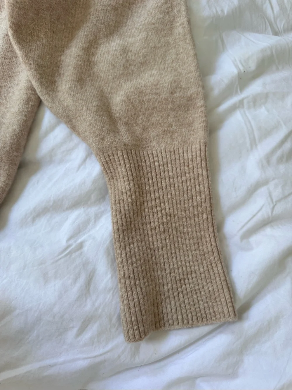 J. Crew puff shoulder women’s XL tan beige camel sweater NWT